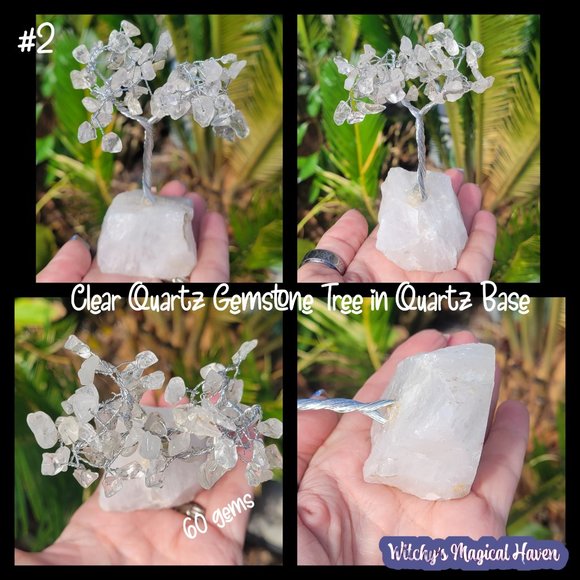 Clear Quartz Gemstone Tree with Quartz Base - Picture 3 of 4